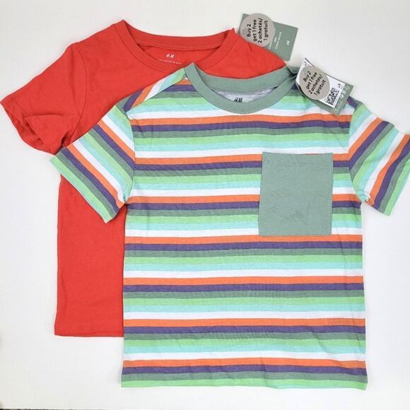 H&M bundle (2) short sleeve cotton tees size 6X/7 - Picture 1 of 5